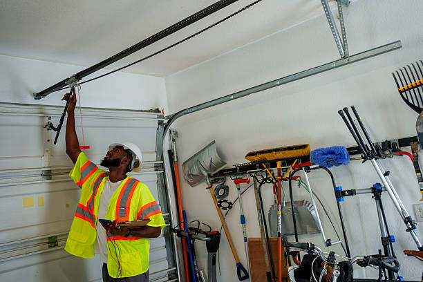 Professional Garage Door Panel Replacement technician working in El Dorado County County, CA